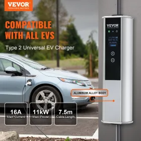 Bærbar EV -oplader Type 2 EV Opladningskabel 16A CEE 16 7.5 M