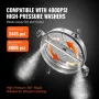 18" Pressure Washer Surface Cleaner w/ Wheels, Stainless Steel Concrete Cleaner 4000 Max PSI , 1/4" Quick-Connect Connector w/ 2