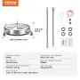 18" Pressure Washer Surface Cleaner w/ Wheels, Stainless Steel Concrete Cleaner 4000 Max PSI , 1/4" Quick-Connect Connector w/ 2