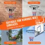 Basketballkant, vægdør monteret basketballbøjle, kraftig Q235