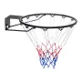 Basketball Rim, Wall Door Mounted Basketball Hoop, Heavy Duty Q235 Basketball Flex Rim Goal Replacement with Net and Double Spri