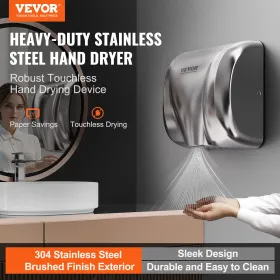 1800W Hand Dryer Commercial Household Automatic High Speed Stainless Steel