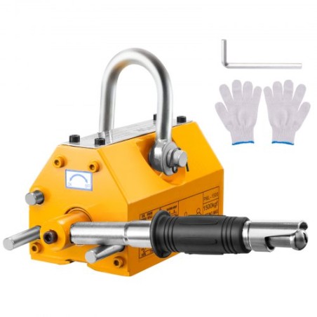 Magnetic Lifter, 3300lbs/1500kg Pulling Capacity, 2.5 Safety Factor, Neodymium & Steel, Lifting Magnet with Release, Permanent