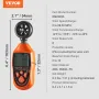 Håndholdt anemometer, 14°-113°, digital vindhastighedsmåler med
