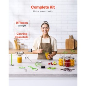 Canning Supplies Starter Kit 9 Pieces Stainless Steel Water Bath Cannner