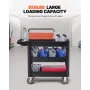 Utility Service Cart, 550 LBS Laod Capacity, 3 Shelf Heavy Duty Plastic Rolling Utility Cart with 360° Swivel Wheels (2 with Bra