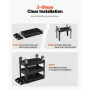 Utility Service Cart, 550 LBS Laod Capacity, 3 Shelf Heavy Duty Plastic Rolling Utility Cart with 360° Swivel Wheels (2 with Bra