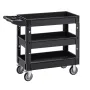 Utility Service Cart, 3 hylde 550 kg kraftig plastik rullende