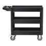 Utility Service Cart, 3 hylde 550 kg kraftig plastik rullende