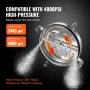 61 cm Pressure Washer Surface Cleaner w/ Handles & Wheels, Stainless Steel Concrete Cleaner 4000 Max PSI , 0.95 cm Connector & 0