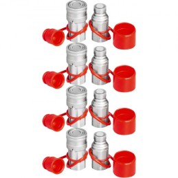 Hydraulic Quick Connect 1/2 Body with 1/2" NPT Thread Hydraulic Coupler 4 Pairs Hydraulic Coupling Quick Connect 45.5 L/min