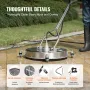 61 cm Pressure Washer Surface Cleaner w/ Handles & Wheels, Stainless Steel Concrete Cleaner 4000 Max PSI , 0.95 cm Connector & 0
