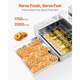 Commercial Automatic Donuts Making Machine Doughnut Maker 6 Rows 360 PCS/H