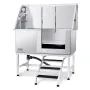 127 cm Pet Dog Bathing Station w/Stairs, Professional Stainless Steel Dog Grooming Tub w/ Soap Box, Faucet,Rich Accessory, Dog B