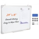 Magnetic Whiteboard, 24 x 18 Inches, Dry Erase Board for Wall with Aluminum Frame, White Board Includes 1 Magnetic Erase & 2