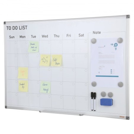 Calendar Whiteboard, 36 x 24 Inches Magnetic Dry Erase Calendar Board, Monthly Planner Whiteboard for Wall, 1 Magnetic Erase &