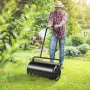 Lawn Roller, 13 Gallon Sand/Water Filled Yard Roller, Steel Sod Roller with Easy-turn Plug and U-Shaped Ergonomic Handle for Con