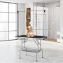 Pet Grooming Table Two Arms with Clamp, 117cm Dog Grooming Station, Foldable Pets Grooming Stand for Medium and Small Dogs, Free