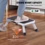Step Stool 1-Step 150KG Capacity, Folding Steel Step Ladder 3 Adjustable Height, Portable Toddler Step Stools for Adults, Non-Sl