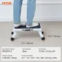 Step Stool 1-Step 150KG Capacity, Folding Steel Step Ladder 3 Adjustable Height, Portable Toddler Step Stools for Adults, Non-Sl