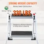 Step Ladder 2-Step 150kg Capacity, Ergonomic Folding Steel Step Stool with Wide Anti-Slip Pedal, Sturdy Step Stool for Adults To