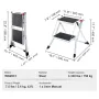 Step Ladder 2-Step 150kg Capacity, Ergonomic Folding Steel Step Stool with Wide Anti-Slip Pedal, Sturdy Step Stool for Adults To