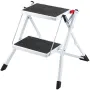Trin stigen 2-trins 150 kg kapacitet, ergonomisk foldet stål