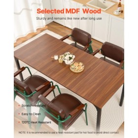 71in Rectangle Dining Table Wood Kitchen Table for 6-8 Person (Only Table)