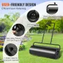 Lawn Roller, 17 Gallon Sand/Water Filled Yard Roller, Steel Sod Roller with Easy-turn Plug and U-Shaped Ergonomic Handle for Con