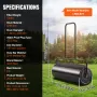 Lawn Roller, 17 Gallon Sand/Water Filled Yard Roller, Steel Sod Roller with Easy-turn Plug and U-Shaped Ergonomic Handle for Con