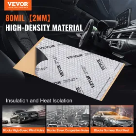 Car Sound Deadening Mat, 80 mil 3.3sq.m Car Sound Dampening Material, Butyl Automotive Sound Deadener, Noise Insulation and
