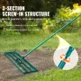 Lawn Leveling Rake, 121.9 x 25.4 cm Level Lawn Tool, Heavy-duty Lawn Leveler with 198.1 cm Steel Extended Handle, Yard Leveling 