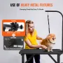 Pet Grooming Table Arm with Clamp, 808 x 460 mm Dog Grooming Station, Foldable Pets Grooming Stand for Medium and Small Dogs, Fr
