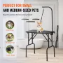 Pet Grooming Table Arm with Clamp, 808 x 460 mm Dog Grooming Station, Foldable Pets Grooming Stand for Medium and Small Dogs, Fr