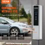 Portable EV Charger Type 2, 32A 7.36 kW/22 kW, Electric Vehicle Car Charger with 7.5 M Charging Cable CEE 32 Plug LCD, IEC 62196