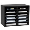 Wood Literature Organizer, 12 Compartments, File Sorter with Removable Shelves, Mailboxes Slot for Office Home Classroom