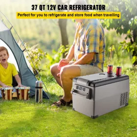Car Refrigerator 35L Compressor Portable Small Refrigerator Car Refrigerator Freezer Vehicle Car Truck RV Boat Mini Electric