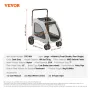 Pet Stroller, 4 Wheels Dog Stroller Rotate with Brakes, 72.6 kg Weight Capacity, Puppy Stroller with Breathable Mesh Windows and