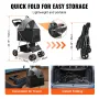 Pet Stroller, 4 Wheels Dog Stroller Rotate with Brakes, 35lbs Weight Capacity, Puppy Stroller with Detachable Carrier, Storage B