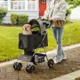 Kæledyrs klapvogn, 4 hjul Hund klapvogn Roter med bremser, 35