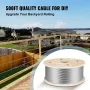 316 Stainless Steel Wire Rope 500ft Length, Steel Wire Cable 3/16 Inch, Steel Cable Railing Decking With 1x19 Strands