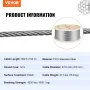 316 Stainless Steel Wire Rope 500ft Length, Steel Wire Cable 3/16 Inch, Steel Cable Railing Decking With 1x19 Strands