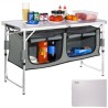 Camping Kitchen Table Folding Portable Cook Station 3 Adjustable Heights