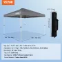 Pop Up Canopy Tent, 10 x 10 ft, 250 D PU Silver Coated Tarp, with Portable Roller Bag and 4 Sandbags, Waterproof and Sun Shelter