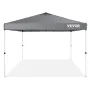 Pop Up Canopy Tent, 10 x 10 ft, 250 D PU Silver Coated Tarp, with Portable Roller Bag and 4 Sandbags, Waterproof and Sun Shelter