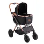Pet Stroller, 4 Wheels Dog Stroller Rotate with Brakes, 29.9 kg Weight Capacity, Puppy Stroller with Detachable Carrier, Storage