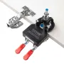 35 mm Concealed Door Hinge Jig, Aluminum Alloy Cabinet Hinge Jig, Accurate Locking Dual Clamp Fixation Hinge Drill Jig with Acce