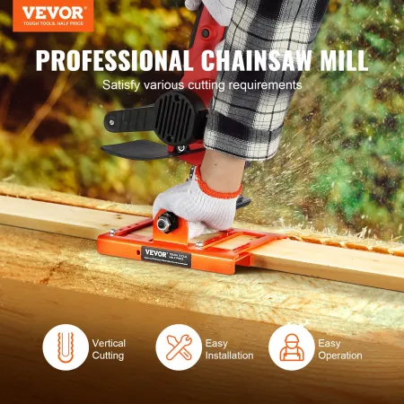 Chainsaw Mill, Vertical Lumber Cutting Guide with 2"-6" Cutting Width, Cast Iron Portable Timber Chainsaw Attachment, Lightweigh