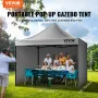 Pop Up Canopy Tent Outdoor Gazebo Tent 304.8 x 304.8 cm with Sidewalls Dark Gray