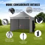 Pop Up Canopy Tent Outdoor Gazebo Tent 304.8 x 304.8 cm with Sidewalls Dark Gray